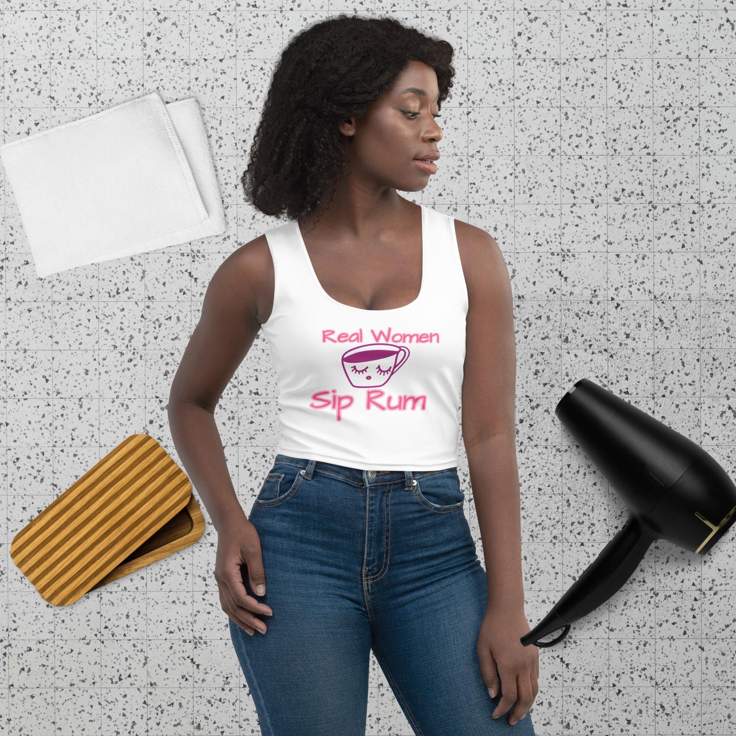 RUM/ALCOHOL THEMED - All The Single (And Married) Ladies! Rum Crop Top