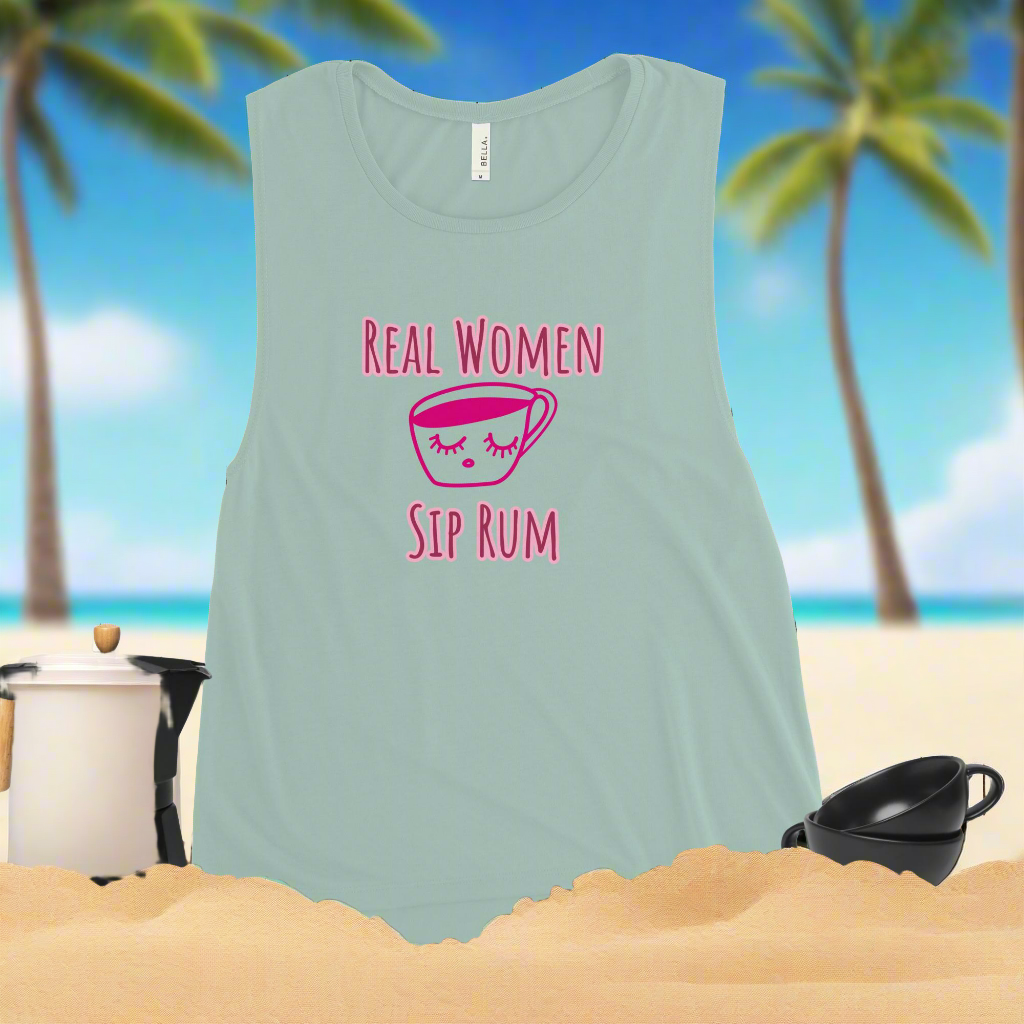 RUM/ALCOHOL THEMED - All The Single (And Married) Ladie's Fun and Airy Muscle Tank