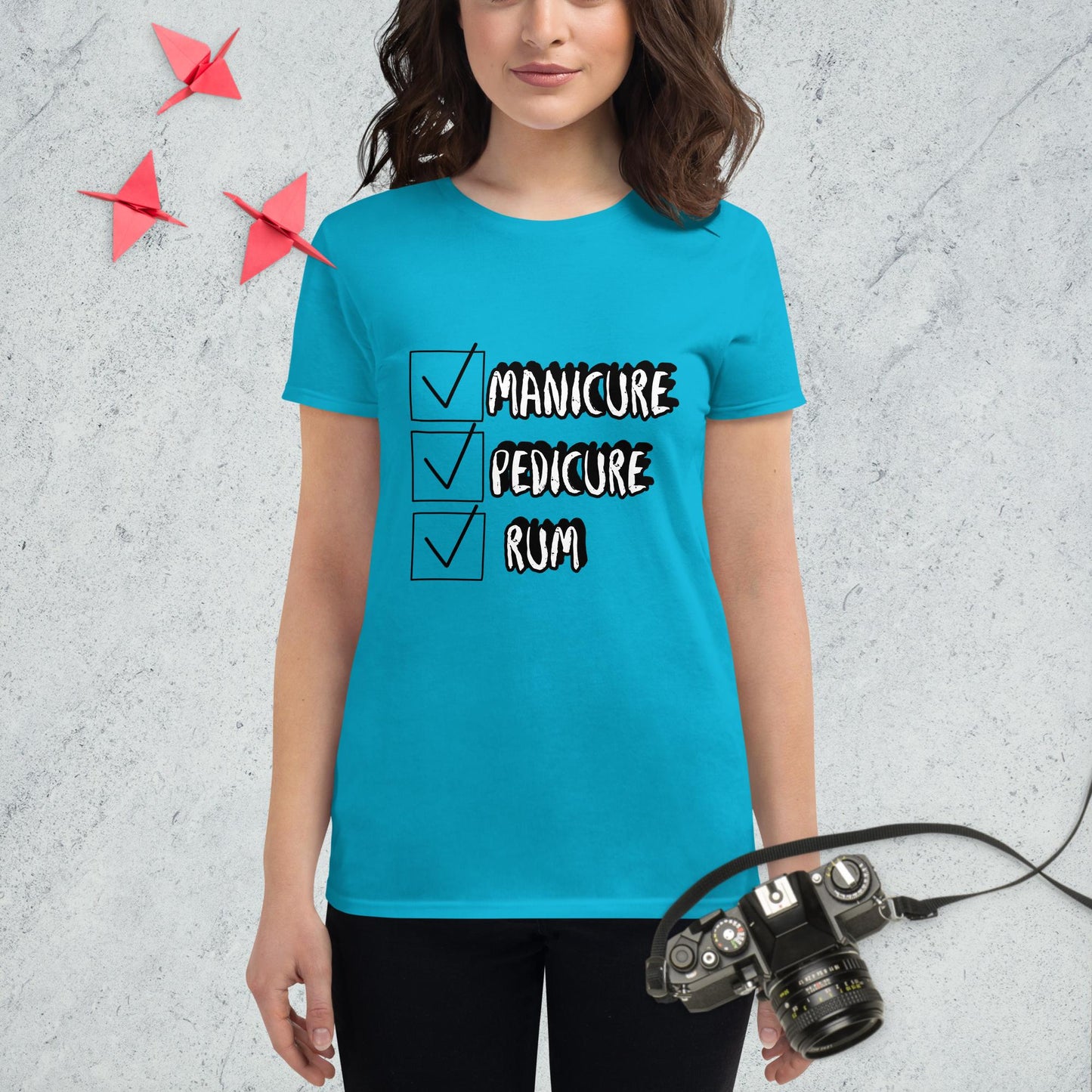 RUM/ALCOHOL THEMED - Yes, Please! Women's Short Sleeve Tee Shirt/T-Shirt