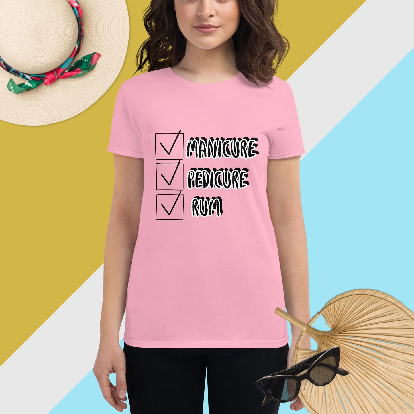 RUM/ALCOHOL THEMED - Yes, Please! Women's Short Sleeve Tee Shirt/T-Shirt