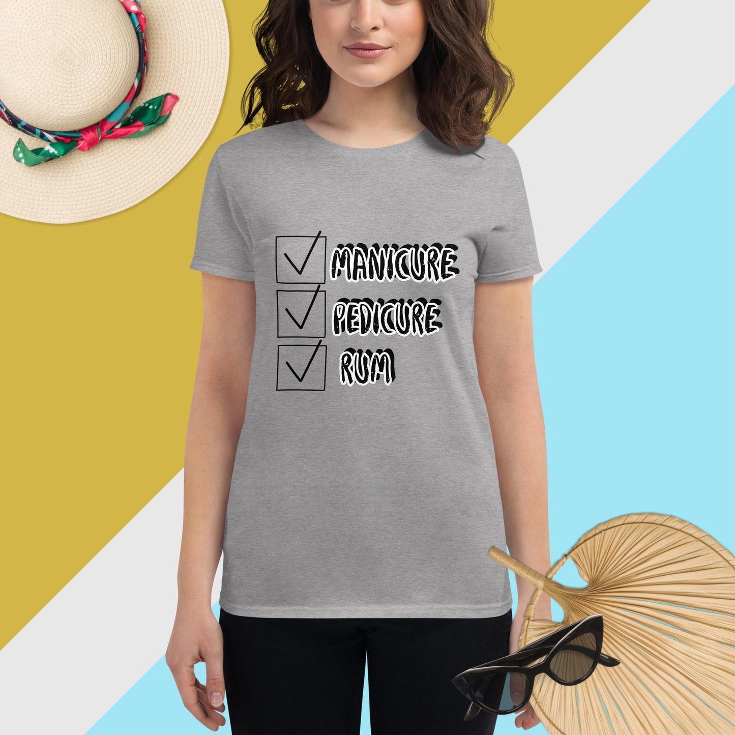 RUM/ALCOHOL THEMED - Yes, Please! Women's Short Sleeve Tee Shirt/T-Shirt