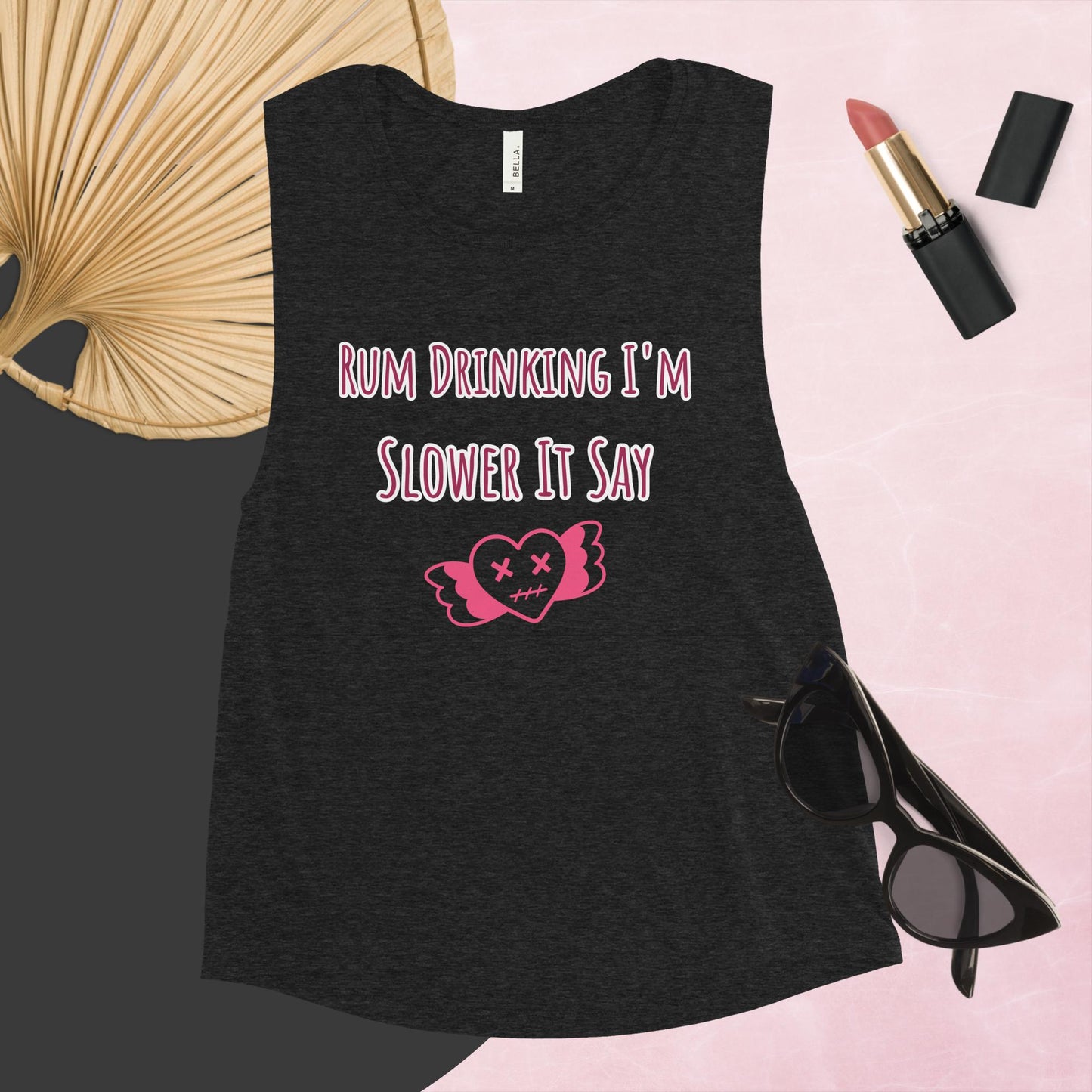 RUM/ALCOHOL THEMED - LOL! Fun And Airy Ladie's Muscle Tank