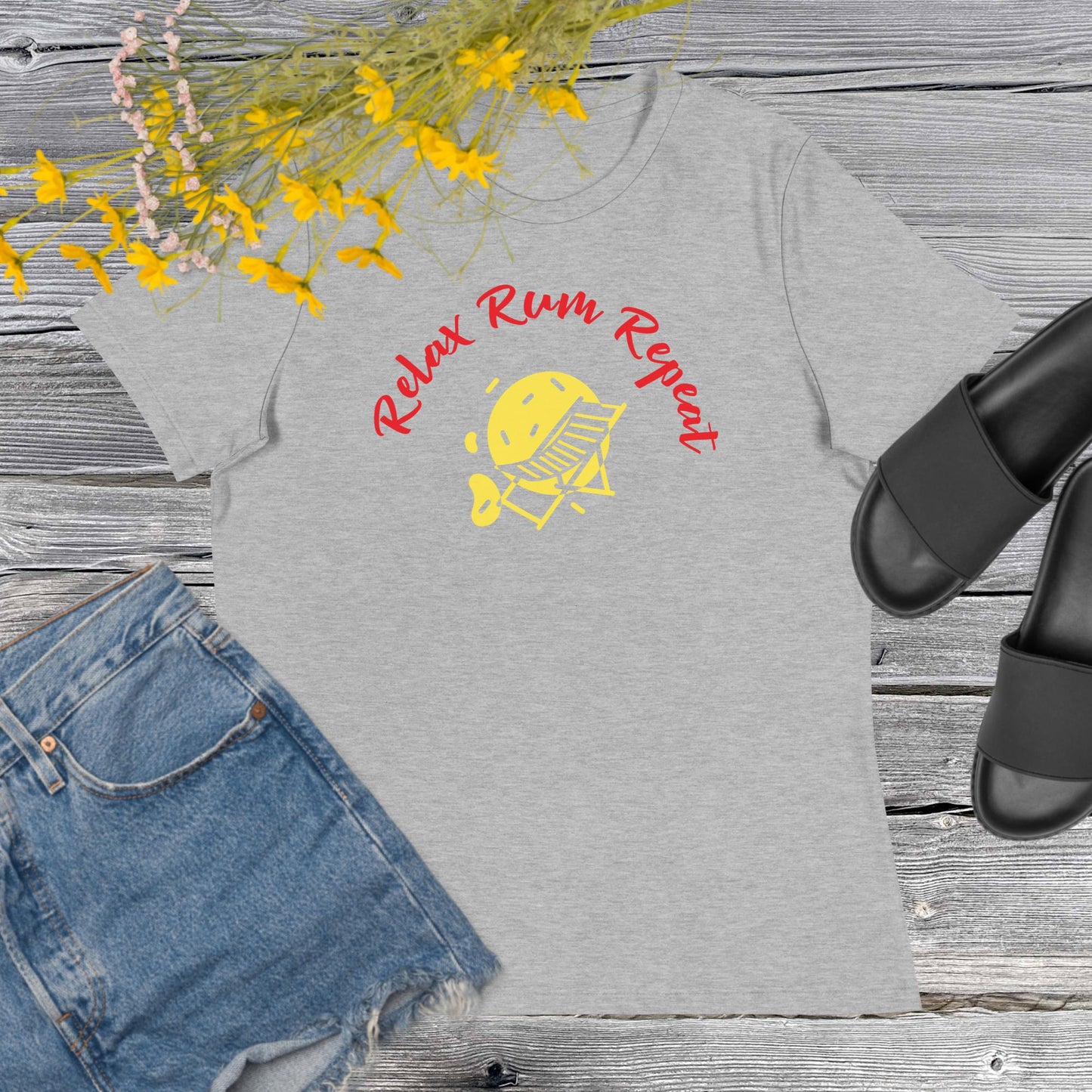 RUM/ALCOHOL THEMED - Fun In The Rum! Stylish Women's Relaxed Graphic Tee Shirt/T-Shirt