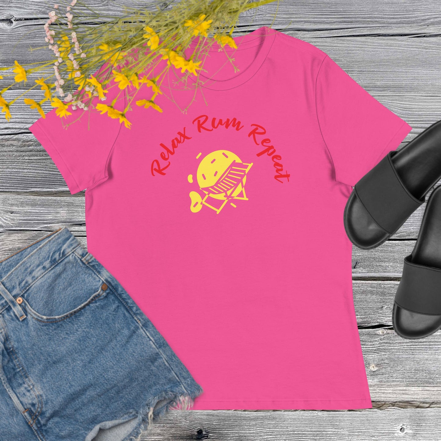 RUM/ALCOHOL THEMED - Fun In The Rum! Stylish Women's Relaxed Graphic Tee Shirt/T-Shirt