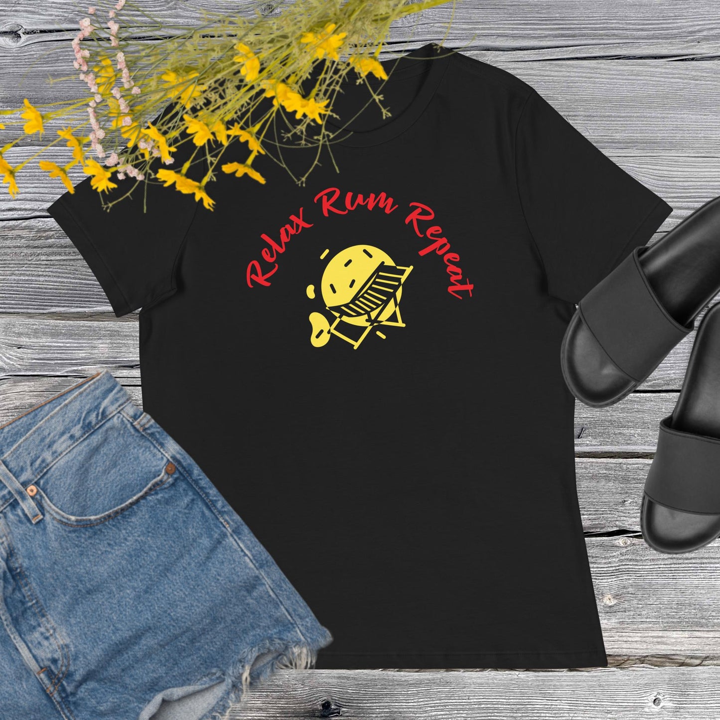 RUM/ALCOHOL THEMED - Fun In The Rum! Stylish Women's Relaxed Graphic Tee Shirt/T-Shirt